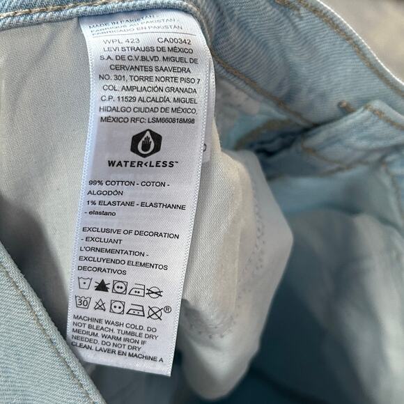 Levi's Heritage Wide Leg Jeans Womens 30 Blue Pants Light Cropped High Rise - Picture 7 of 9